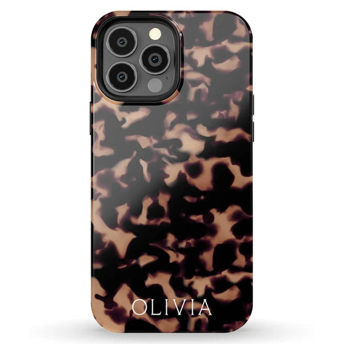 Tortoiseshell Custom Name iPhone Case
